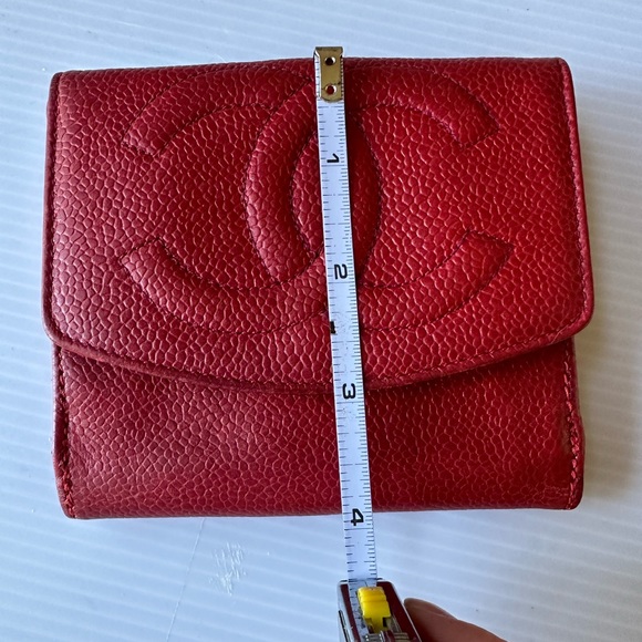 Authentic Chanel Red Caviar Leather Wallet - Picture 10 of 11